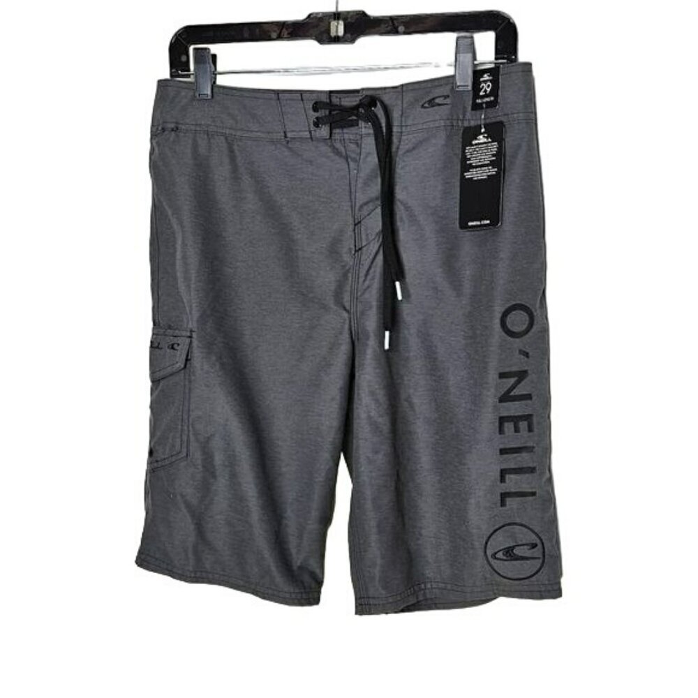 O'Neill Swim‎ Trunks NWT Grey Santa Cruz Solid Cargo pocket sz 29